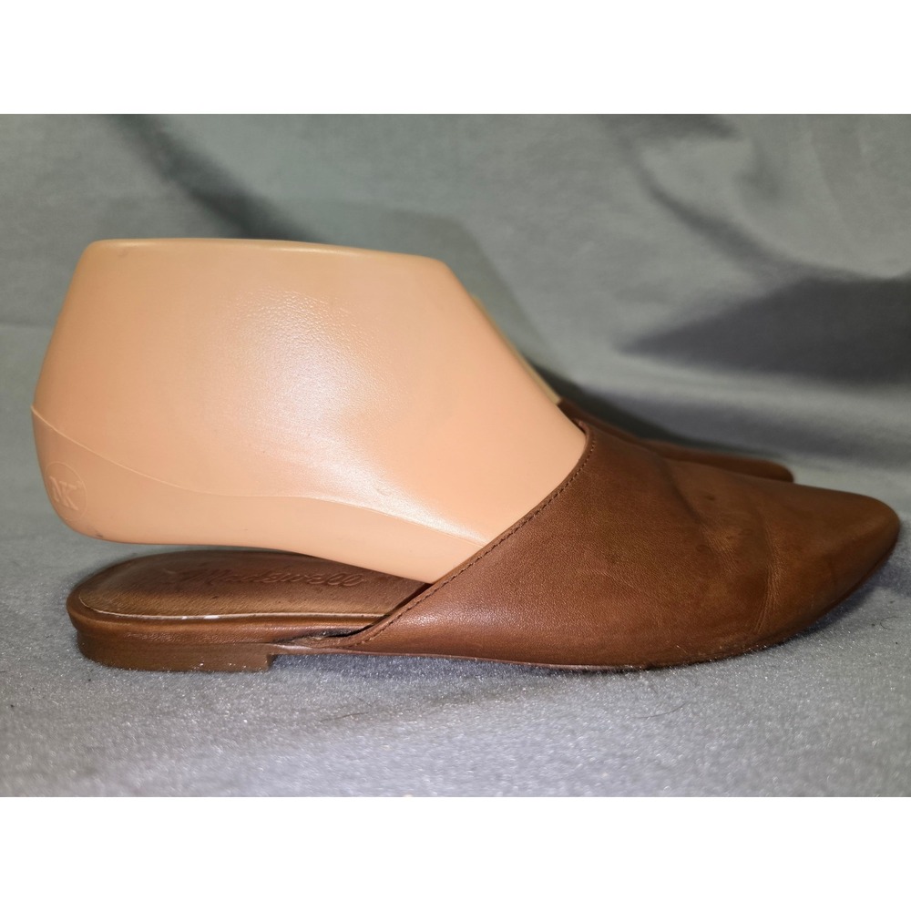 Madewell Women's Brown Leather Pointed Toe Mule Flats Size 6.5 - Picture 2 of 9
